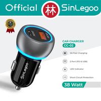 Gambar Sinlegoo CC-02 Car Charger Fast Charging 3A 38W PD QC 2 Ports Type C dari Liem Group Kota Administrasi Jakarta Barat 1 Tokopedia