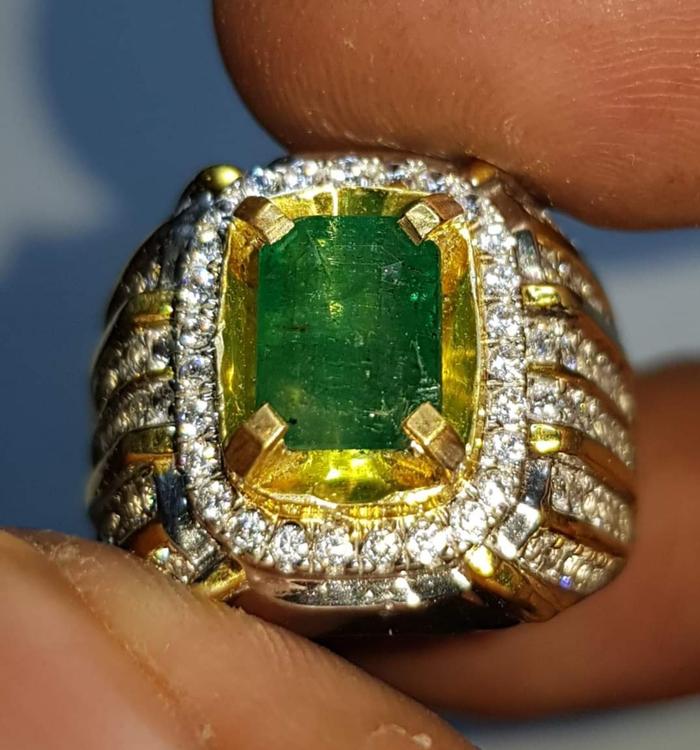 Gambar Batu Permata Natural Zamrud Emerald Beryl ZR013 Ikatan Perak Mewah dari CNC phoneshop Kota Administrasi Jakarta Pusat Tokopedia