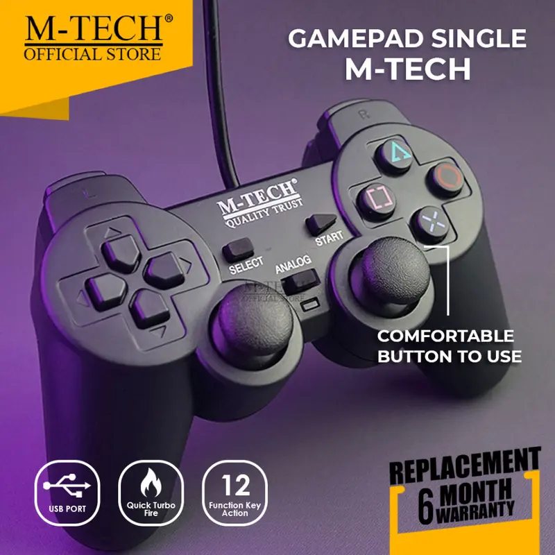 Gamepad M-Tech Single Hitam USB Joystick Original 100% 0
