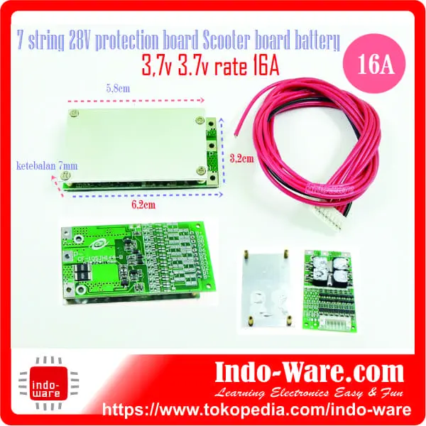 7 string 28V protection board Scooter board battery 3,7v 3.7v rate 16A 0