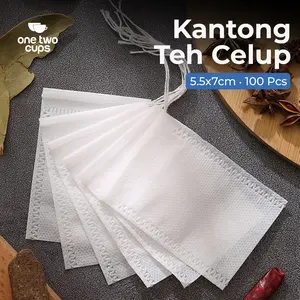 Two Cups Kantong Teh Celup Kosong Teabag 5.5x7cm 100 Pcs T110 White