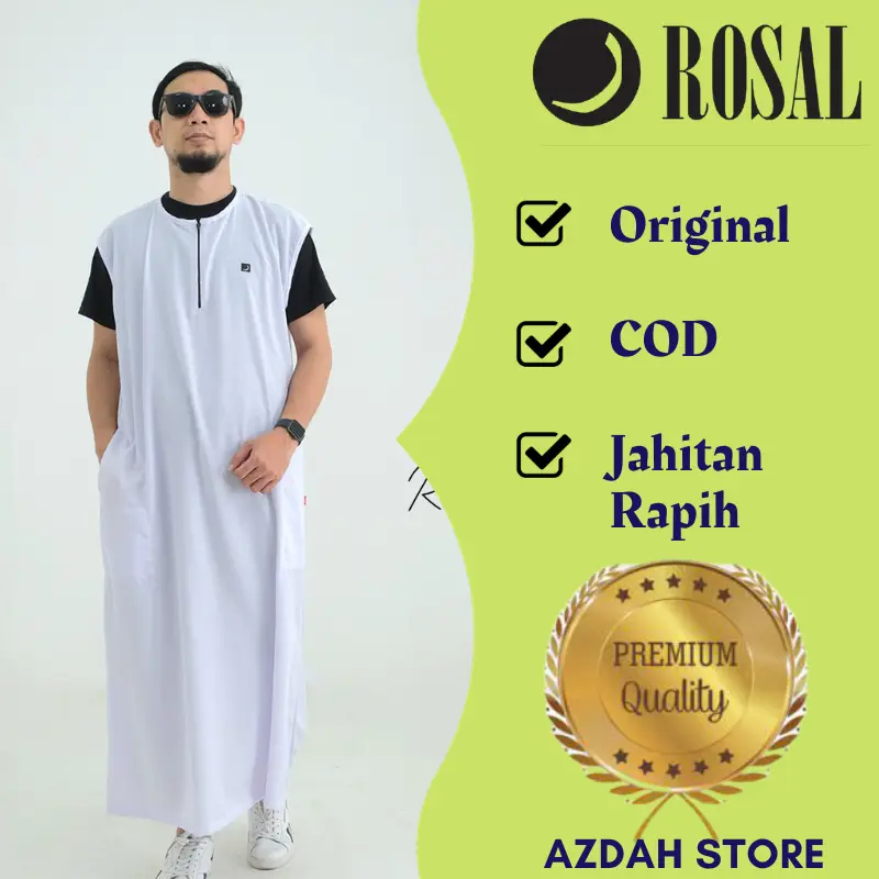 Rompi Jubah Sholat Rojulat Pria Rosal Kaos Oblong Jumbo M L XL XXL 3XL