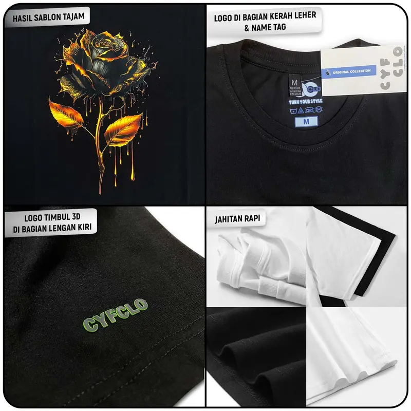 Baju Distro wanita dan Pria bahan katun combed premium Cyfclo C105 3
