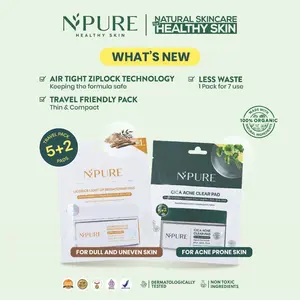 BPOM NPURE Acne Clear Pad Cica Sachet / Licorice Light Up Brightening