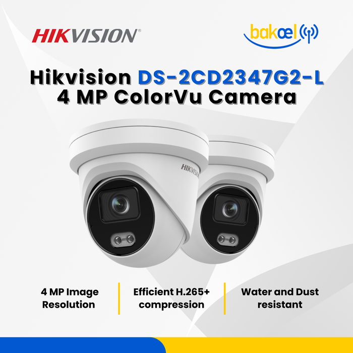 Gambar Hikvision DS-2CD2347G2-L - 4 MP ColorVu Fixed Turret Network Camera dari BakoelWIRELESS Kota Surabaya Tokopedia