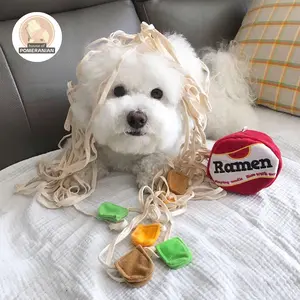 mainan anjing plush dog puppy toys chew japan ramen noodle