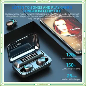 Earphone Bluetooth TWS F9 + Powerbank  Wireless  5.3 waterproof
