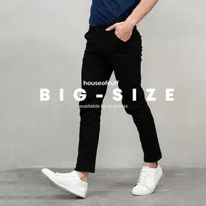 [BIG SIZE] HOC Celana Chino Panjang Pria Slim fit Hitam