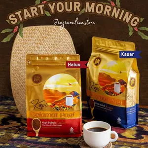 Kopi Selamat Pagi 900gr / 800gr Kopi Bubuk Hitam Biji Robusta