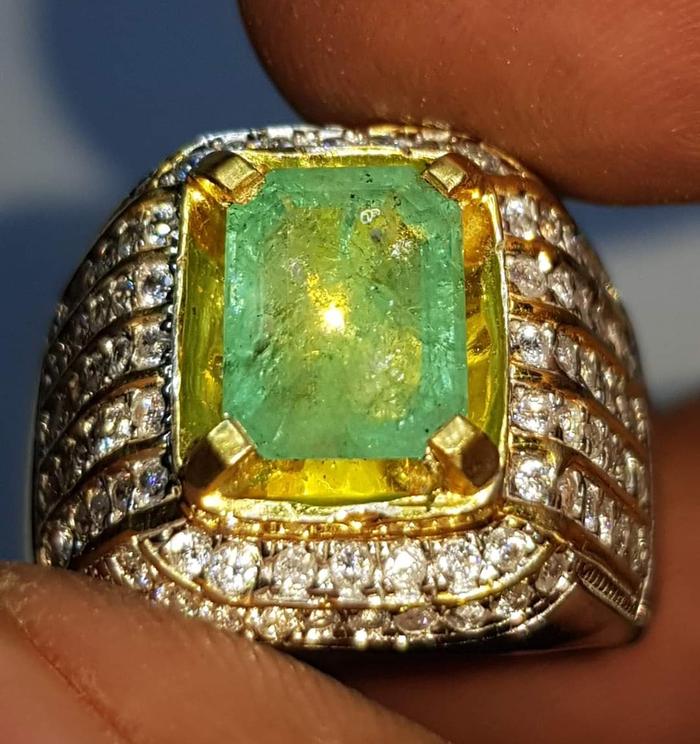 Gambar Batu Permata Natural Zamrud Emerald Beryl ZR014 Ikatan Perak HM Tabur dari CNC phoneshop Kota Administrasi Jakarta Pusat Tokopedia