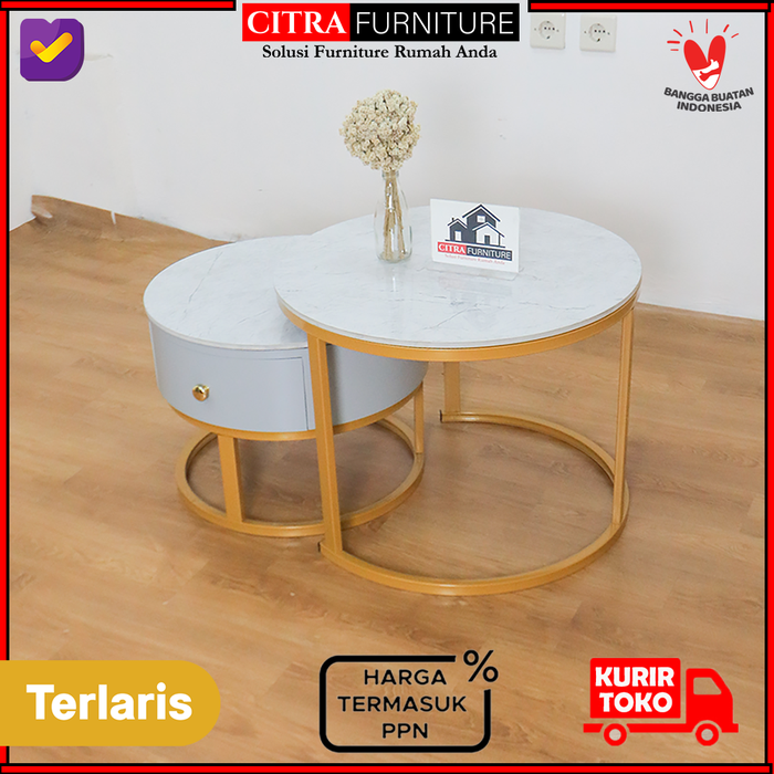 Gambar Meja Tamu Twins Marmer Laci NORDIC series dari Citra furniture Kota Administrasi Jakarta Pusat Tokopedia