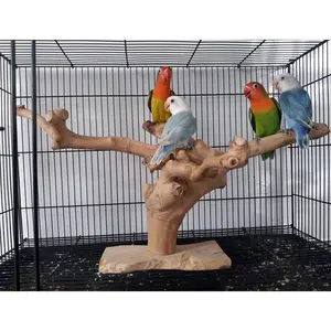 TANGKRINGAN KAYU KOPI NATURAL BAUT DASAR UNTUK LOVEBIRD FALK CONURES