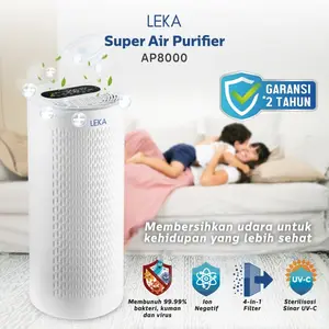 LEKA AP8000 Super Air Purifier HEPA13 Filter UVC Ion Negatif HEPA UV