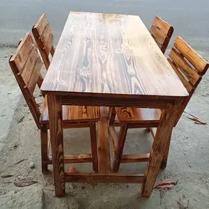 meja makan set kursi sandar / meja caffe Cafe  Set Furniture kayu jati Belanda