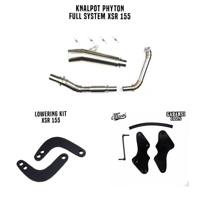 Gambar XSR-155 Paket Knalpot pyhton / Lowering kit / Bracket footstep santuy dari SAC Product Kota Depok Tokopedia