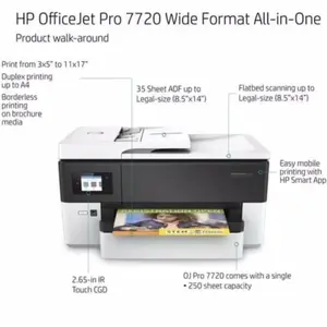 Printer HP OfficeJet Pro 7720 (A3 Print, Scan Copy Fax Legal) WiFi