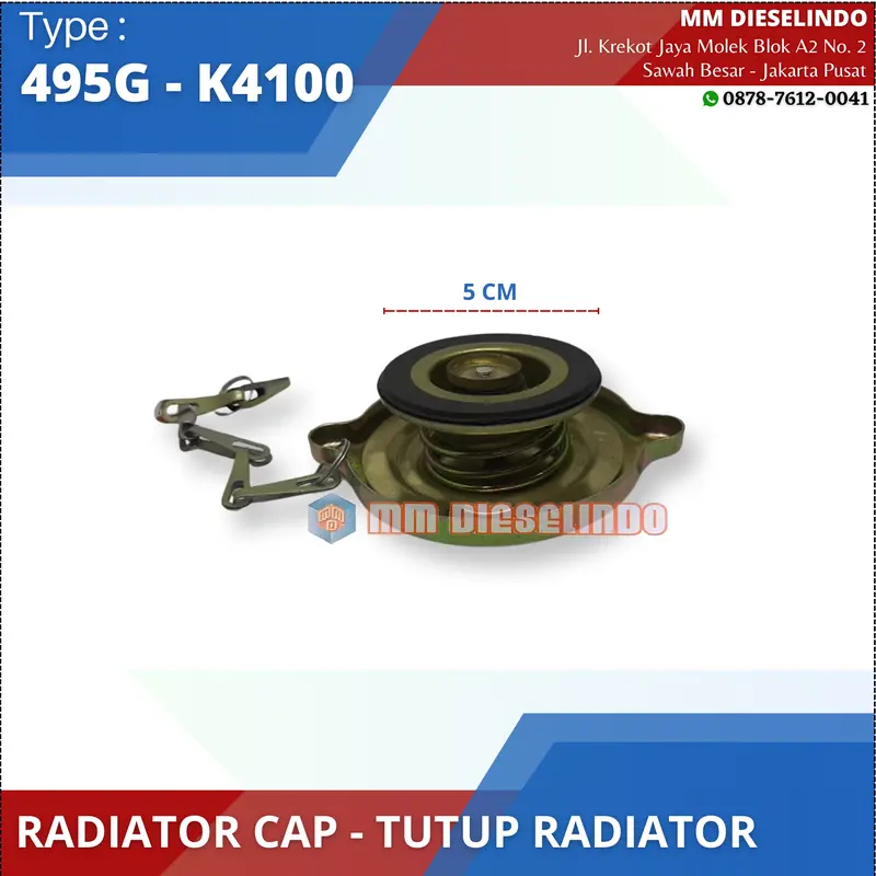 TUTUP RADIATOR - RADIATOR CAP Engine 495G K4100 BESAR - 7 CM - 70 MM 2