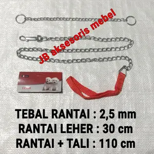 RANTAI KALUNG ANJING BESI 2,5 mm / TALI TUNTUN JALAN HEWAN KUCING