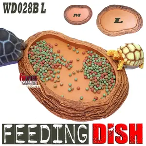 WD028B FEEDING DISH BULAT TEMPAT MAKAN REPTILE TORTOISE KURA SULCATA