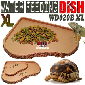 WD020B FEEDING DISH CORNER TEMPAT MAKAN REPTILE KURA TORTOISE IGUANA