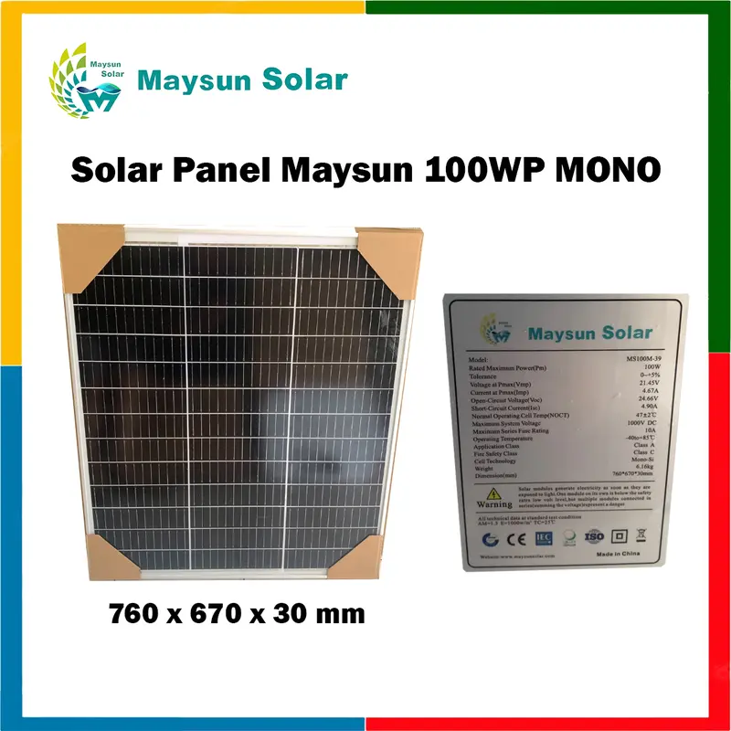 Solar panel surya Mono 100wp Maysun 9BB 0