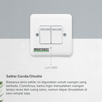 Gambar LUXMENN Saklar Lampu Double Seri, 2 Gang 1 Arah, Seri SIB1D, Putih dari Luxmenn Lighting LED Kota Administrasi Jakarta Utara 3 Tokopedia