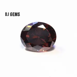 Permata Cubic Zirconia Rhodolite Color Oval Cut A5 Quality