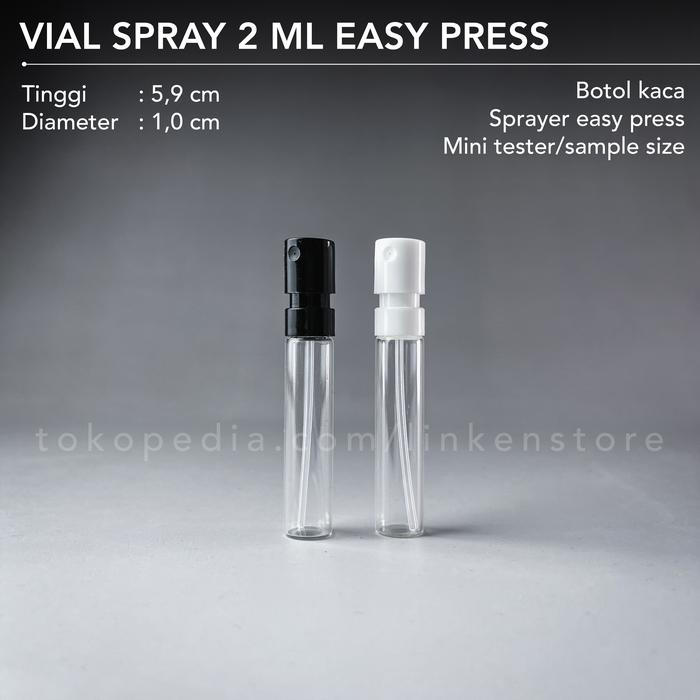 Jual Botol Vial Spray 2ml Kaca Easy Press - Sample Tester Perfume Mini ...