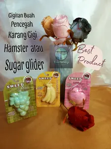 GIGITAN MAINAN SUGAR GLIDER HAMSTER MOTIF BENTUK BUAH PISANG ANGGUR NA