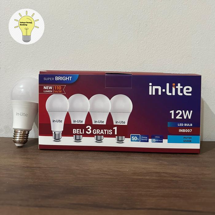 Gambar PAKET SUPER MURAH BELI 3 GRATIS 1 LAMPU LED INLITE 12WATT - INB007 dari Cahaya Terang Bandung Kota Bandung Tokopedia