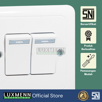 Gambar LUXMENN Saklar Lampu Double Seri, 2 Gang 1 Arah, Seri SIB1D, Putih dari Luxmenn Lighting LED Kota Administrasi Jakarta Utara 2 Tokopedia
