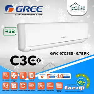 AC GREE 3/4 PK GWC-07C3Es DELUXE LOW WATT 0.75 PK