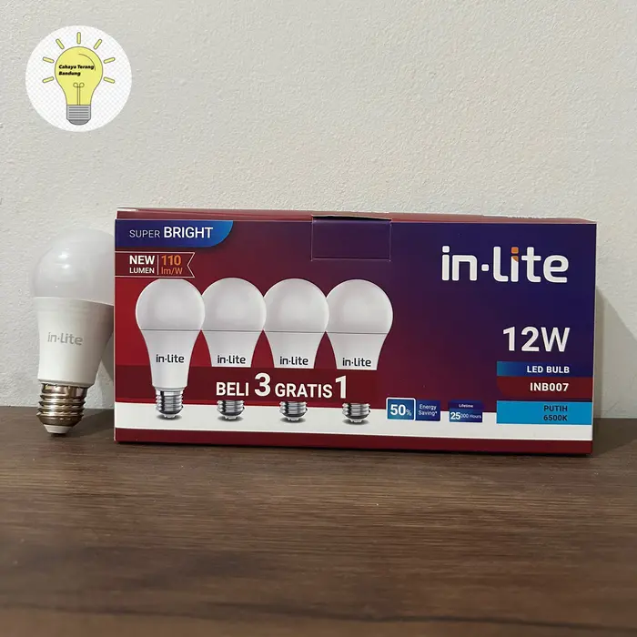 Gambar PAKET SUPER MURAH BELI 3 GRATIS 1 LAMPU LED INLITE 12WATT - INB007 dari Cahaya Terang Bandung Kota Bandung 2 Tokopedia