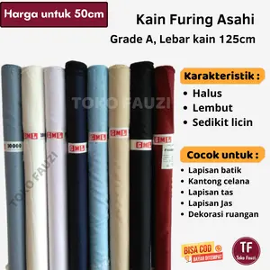 Kain Furing Asahi Bahan Pelapis Pakaian Lebar 125cm Harga 50cm