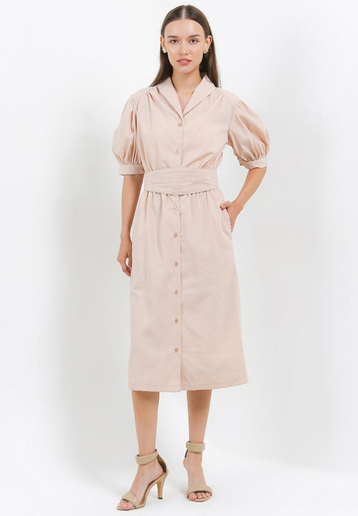 Gambar LLACES Clothing - Dress Wanita - Evelyn Dress - Pastel Cream - S dari LLACES Clothing Kota Administrasi Jakarta Barat Tokopedia