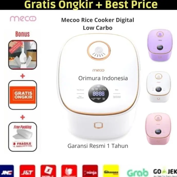 Rice Cooker Digital Mecoo 3L - Low Carbo Rice Cooker - Rendah Gula