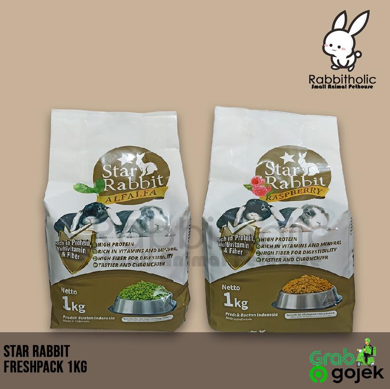 STAR RABBIT Makanan Kelinci Pelet Kelinci 1KG Alfalfa & Raspberry ...