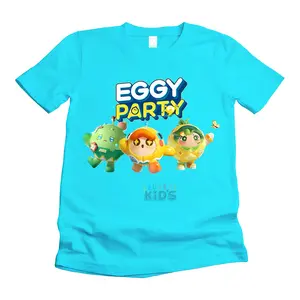 (FREE NAMA) baju anak motif karakter game "EGGY PARTY" bahan KATUN