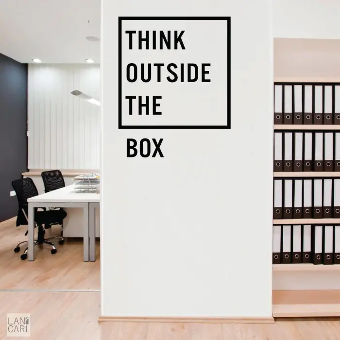 Gambar Sticker Decal Stiker wall Cutting Quotes Think The Box - Hitam dari LANCARI Kota Administrasi Jakarta Pusat 5 Tokopedia