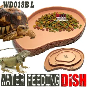 WD018BL Feeding dish tempat makan reptile kura tortoise sulcata savmon
