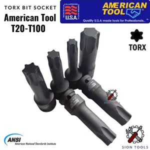 AMERICAN TOOL 1/2 INCH IMPACT TORX STAR BIT SOCKET T20 - T100
