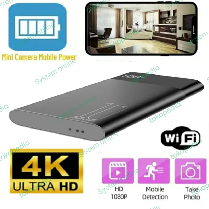 Kamera Model Power Bank H10 CCTV Pengintai Mini Tanpa Kabel Spy 0