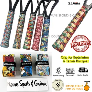 Grip Overgrip Raket Tennis Padel Pickleball Badminton Zarsia 3D Printed Matte Non-Slip Tacky Sticky