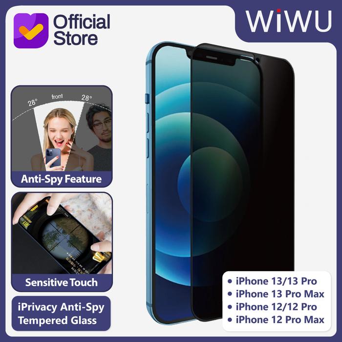 Gambar Tempered Glass Compatible With iPhone 13/12 Pro/Max/mini WiWU iPrivacy Anti Spy Screen - 13 Pro Max dari WiWU Official Kota Bekasi Tokopedia