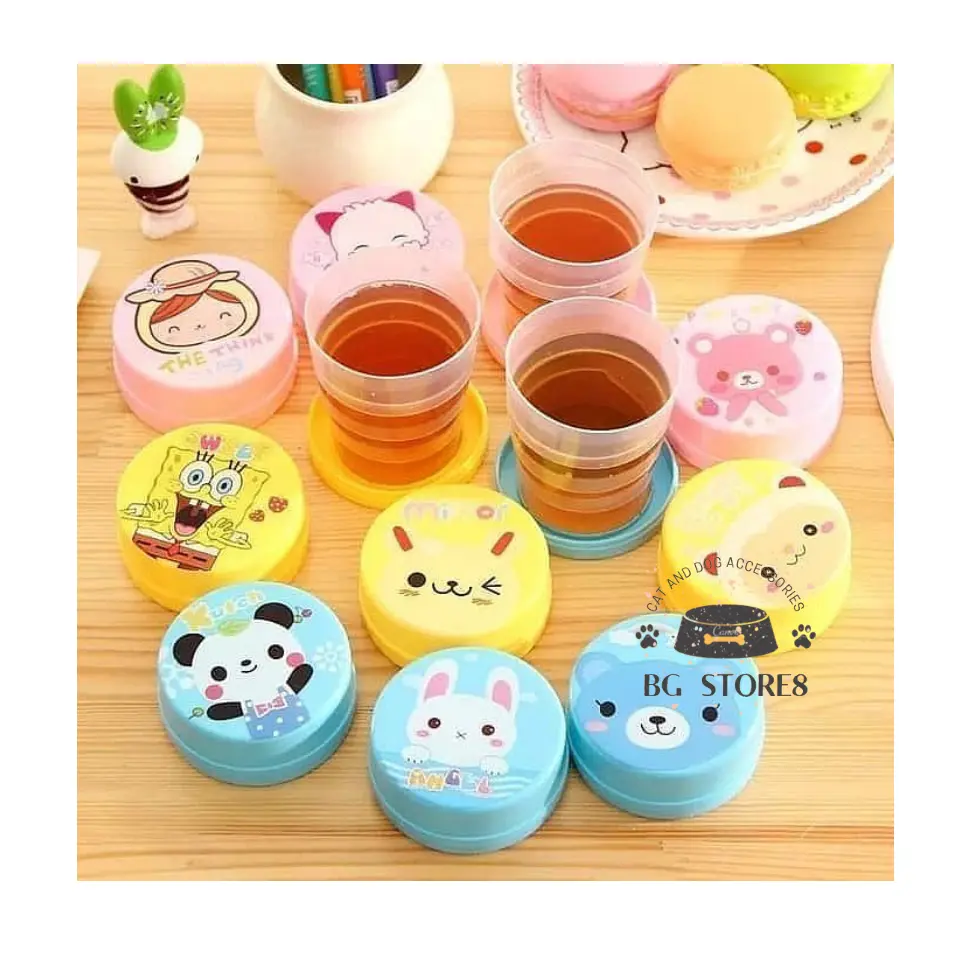 Gelas Viral Lipat Plastik Portable Travel Telescopic Cup Plastic