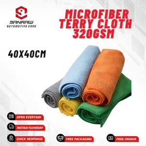 Microfiber Terry Cloth 40x40cm 320gsm, Lap Microfiber Murah