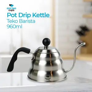 Maker Pot V60 Drip Kettle Teko Barista - Silver