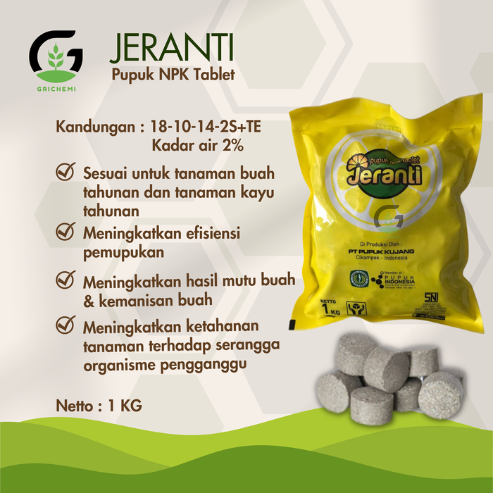 Gambar PUPUK NPK TABLET JERANTI 1KG UNTUK TANAMAN BUNGA SAYUR BUAH dari GRICHEMI Kota Administrasi Jakarta Timur Tokopedia