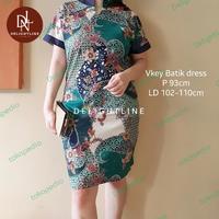 Gambar BATIK DRESS CASUAL WANITA - DELIGHTLINE - KATUN STRETCH dari Delightline Kota Tangerang 4 Tokopedia