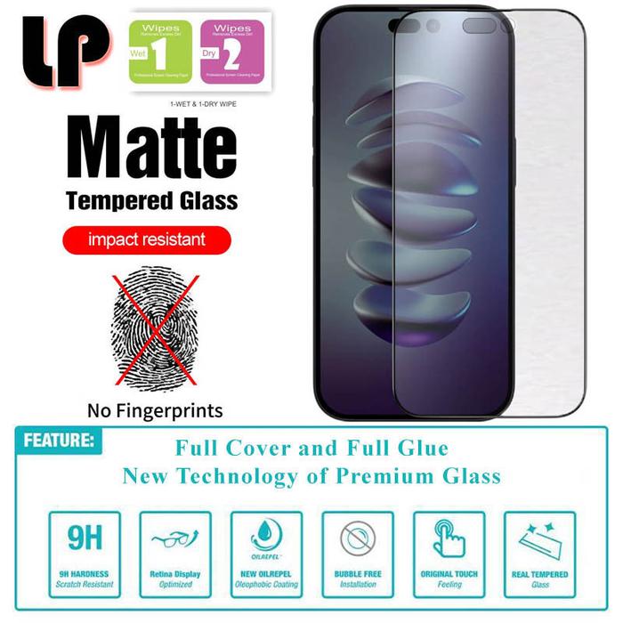 Gambar LP Full Matte Tempered Glass iPhone 15 Plus - Anti Glare Screen Cover dari Logay Acc Kota Bandung Tokopedia